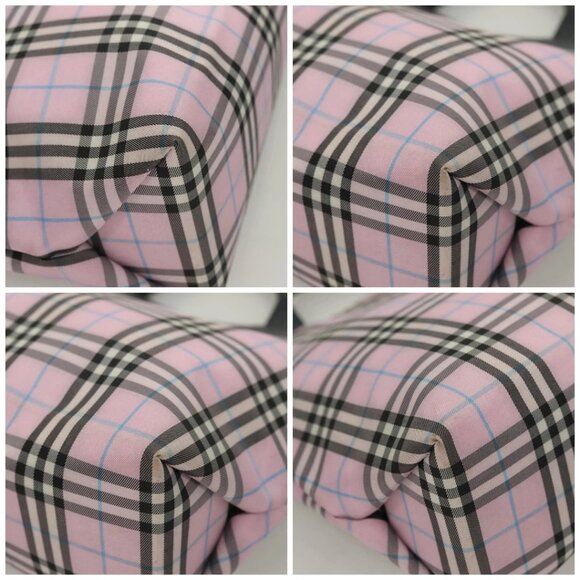 BURBERRY Nova Check Hand Bag Nylon Pink Silver Auth bs26692 - Picture 16 of 16